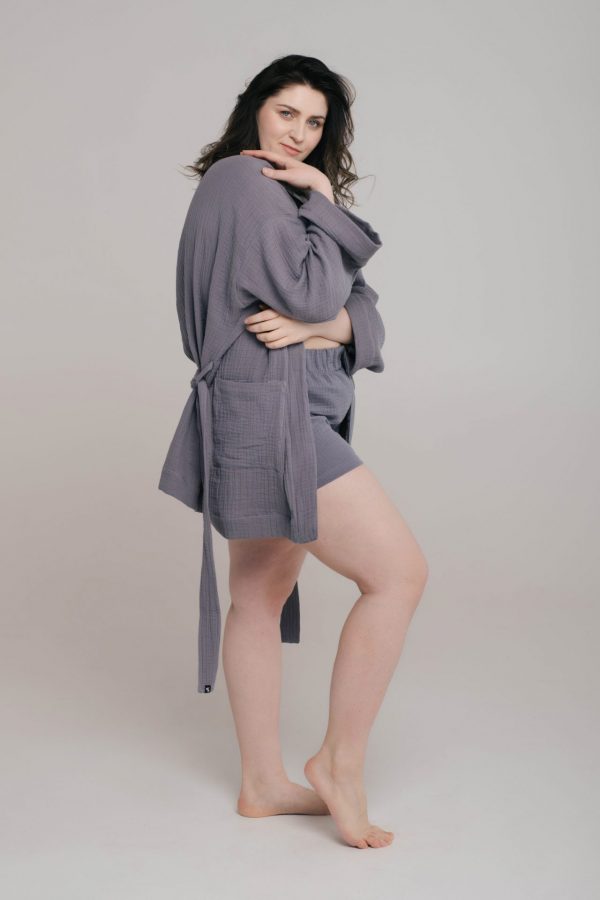 Organic Cotton Kimono / GREY - Image 3