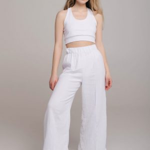 Organic Cotton Pants / WHITE - Mutastore